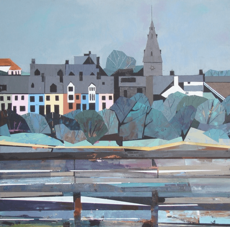 Alnmouth Houses (Giclee Print) The Old School Gallery